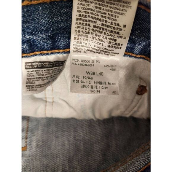 Levis 501 mens TALL 37x39* measured light wash button fly Denim jeans - Picture 10 of 10